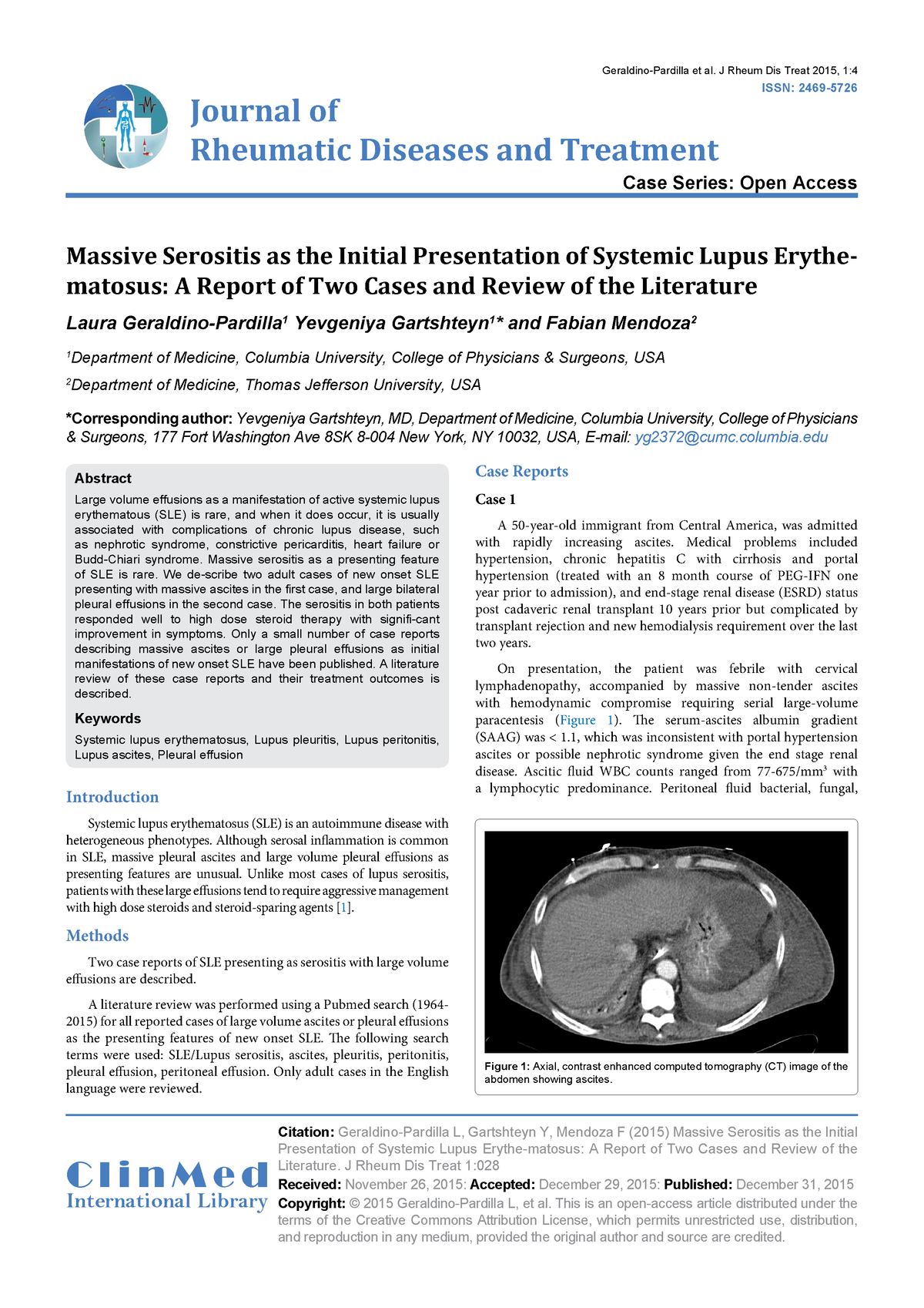 Journal Of Rheumatic Diseases And Treatment Jrdt 1 028 - Journal Of ...