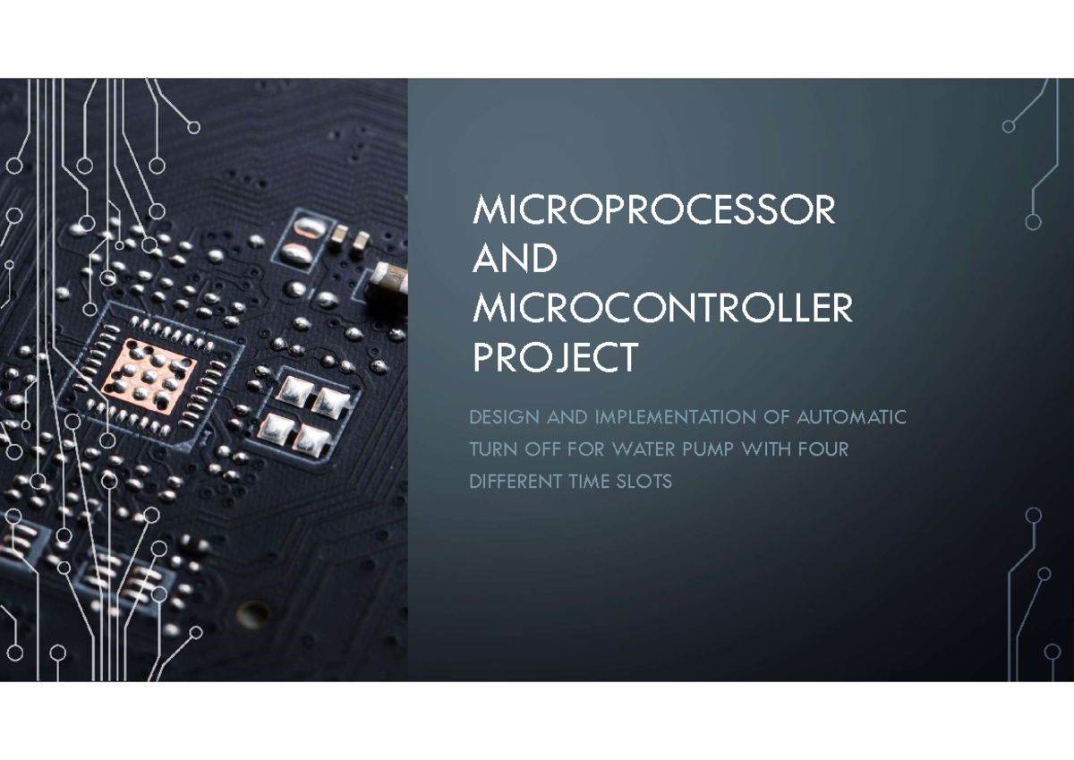 Microprocessors and Micro-controllers project - MICROPROCESSOR AND ...