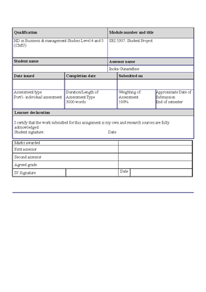 CSE5012 - Project Management - Assignment 01 Project Charter ...