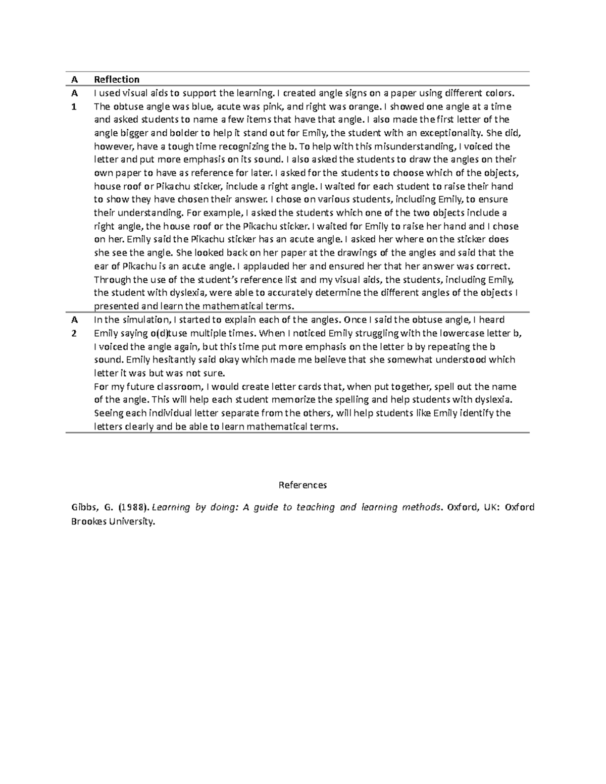 D169 Task 2 SA - passed - A Reflection A 1 I used visual aids to ...