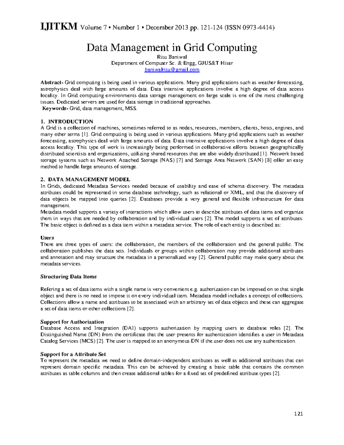 Data management in grid computing - Data Management in Grid Computing ...