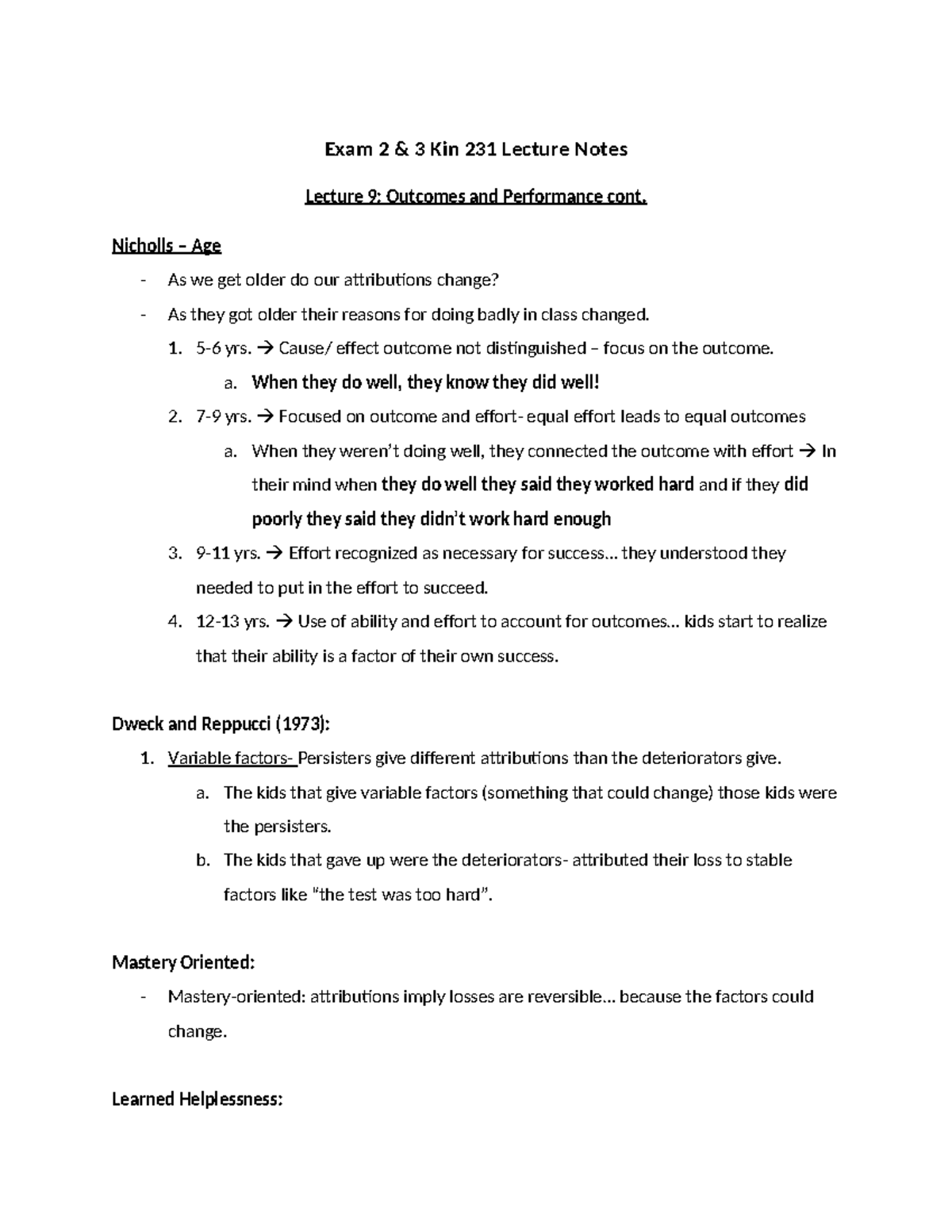 Exam 2 & 3 Kin 231 Lecture Notes - Exam 2 & 3 Kin 231 Lecture Notes ...