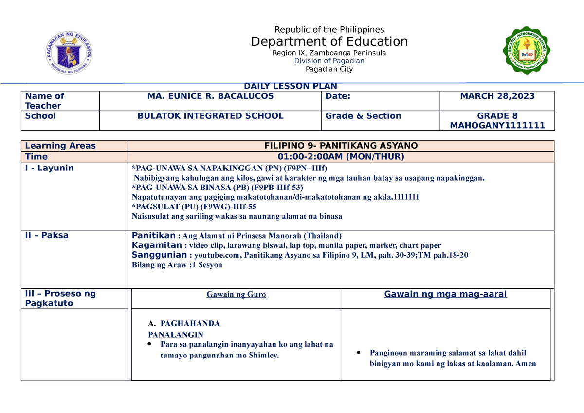 DLP - FILI 9 WK 7- CO - This is it. - Education - BulSU - Studocu