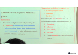 Extraction 1 - notes - Pharmacy practice - Studocu
