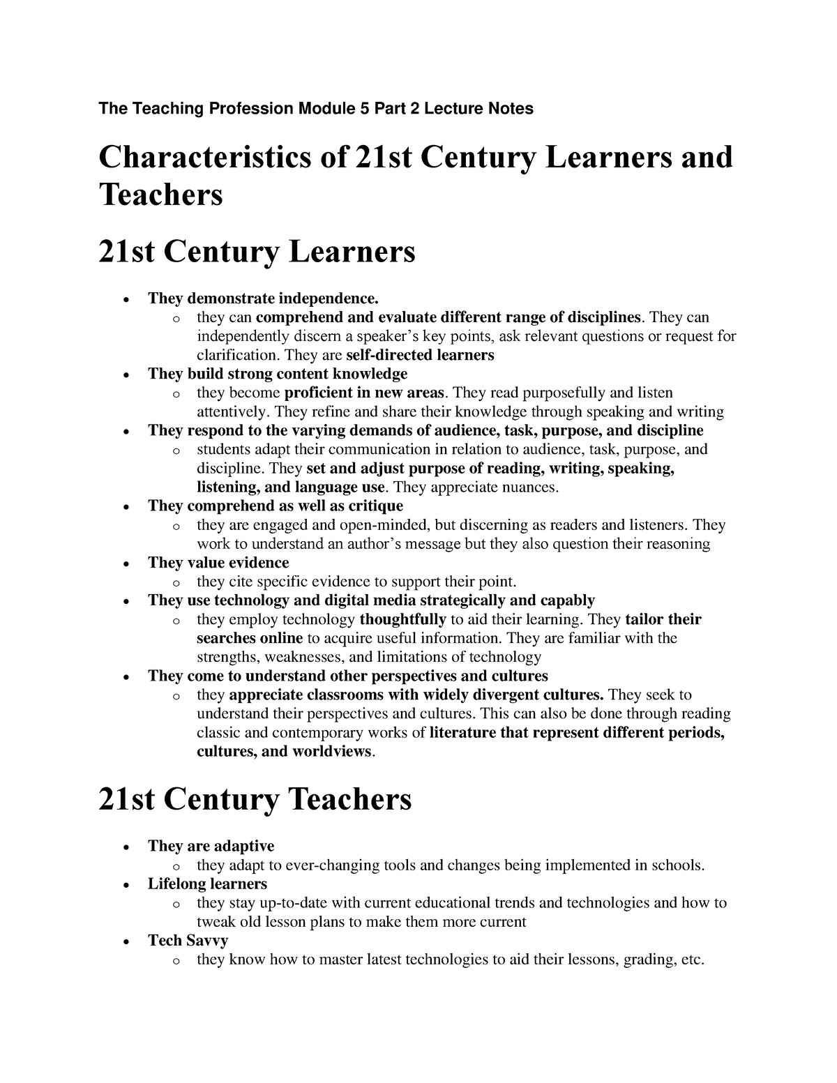 characteristics of 21st century learners essay