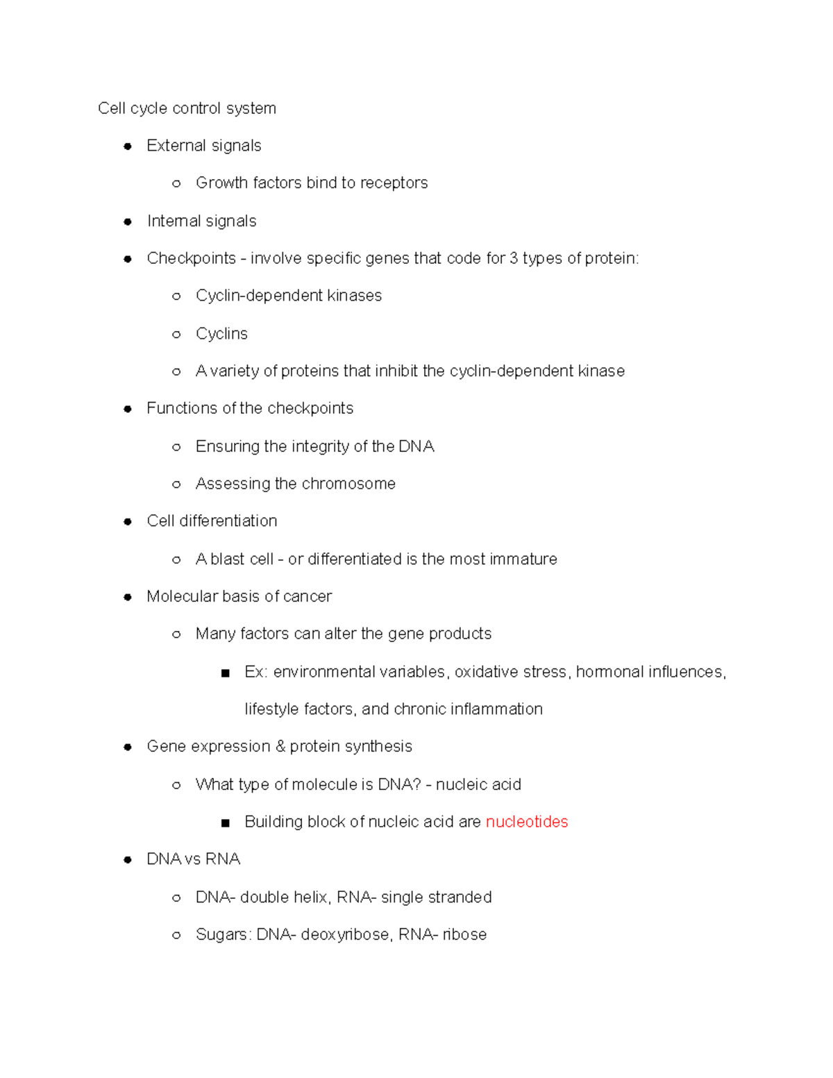 Pathology 3 28 - Class notes - Cell cycle control system External ...