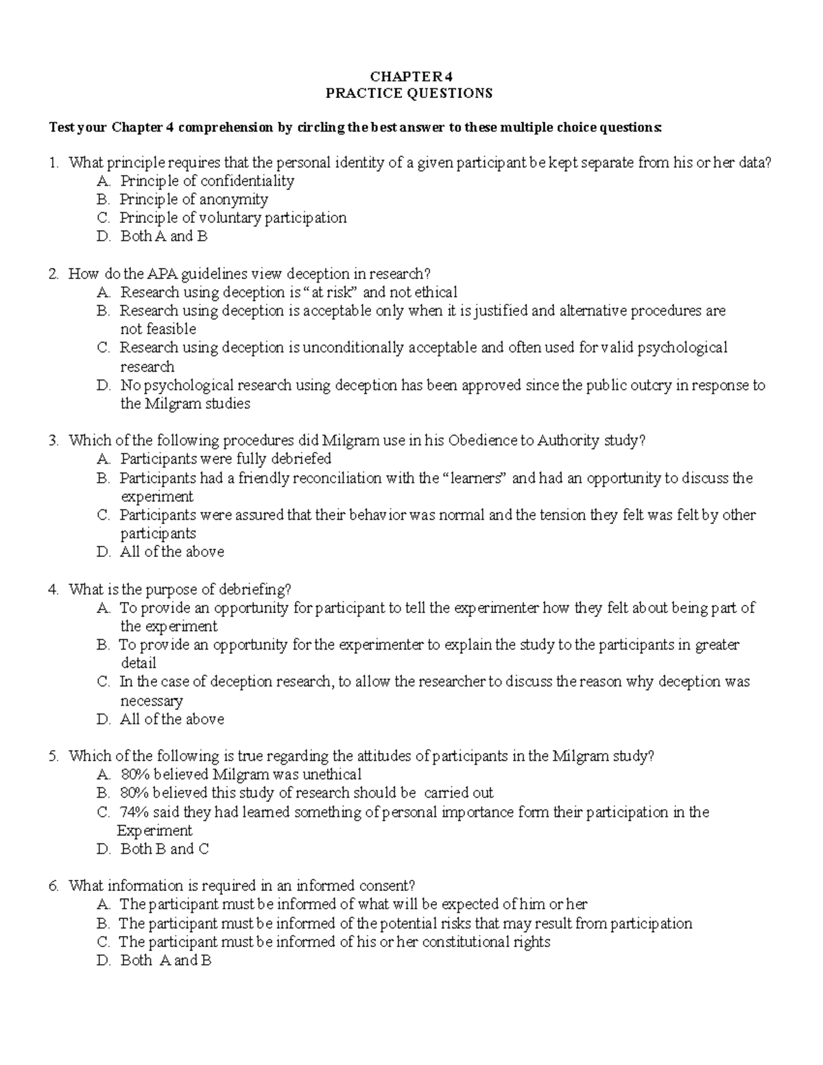 Chapter+4+Practice+Questions - CHAPTER 4 PRACTICE QUESTIONS Test Your ...