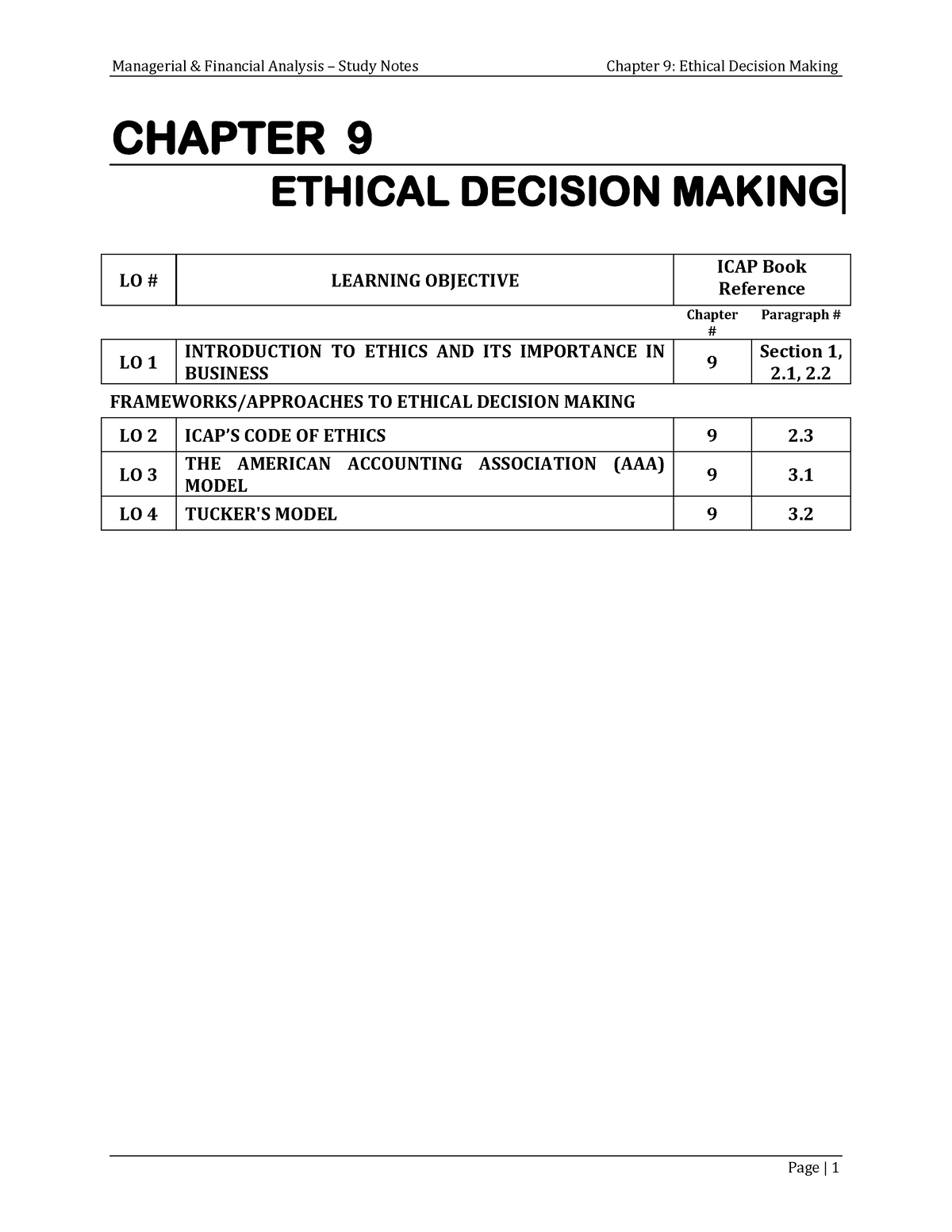 Chapter 9 Ethical Decision Making - CHAPTER 9 ETHICAL DECISION MAKING ...