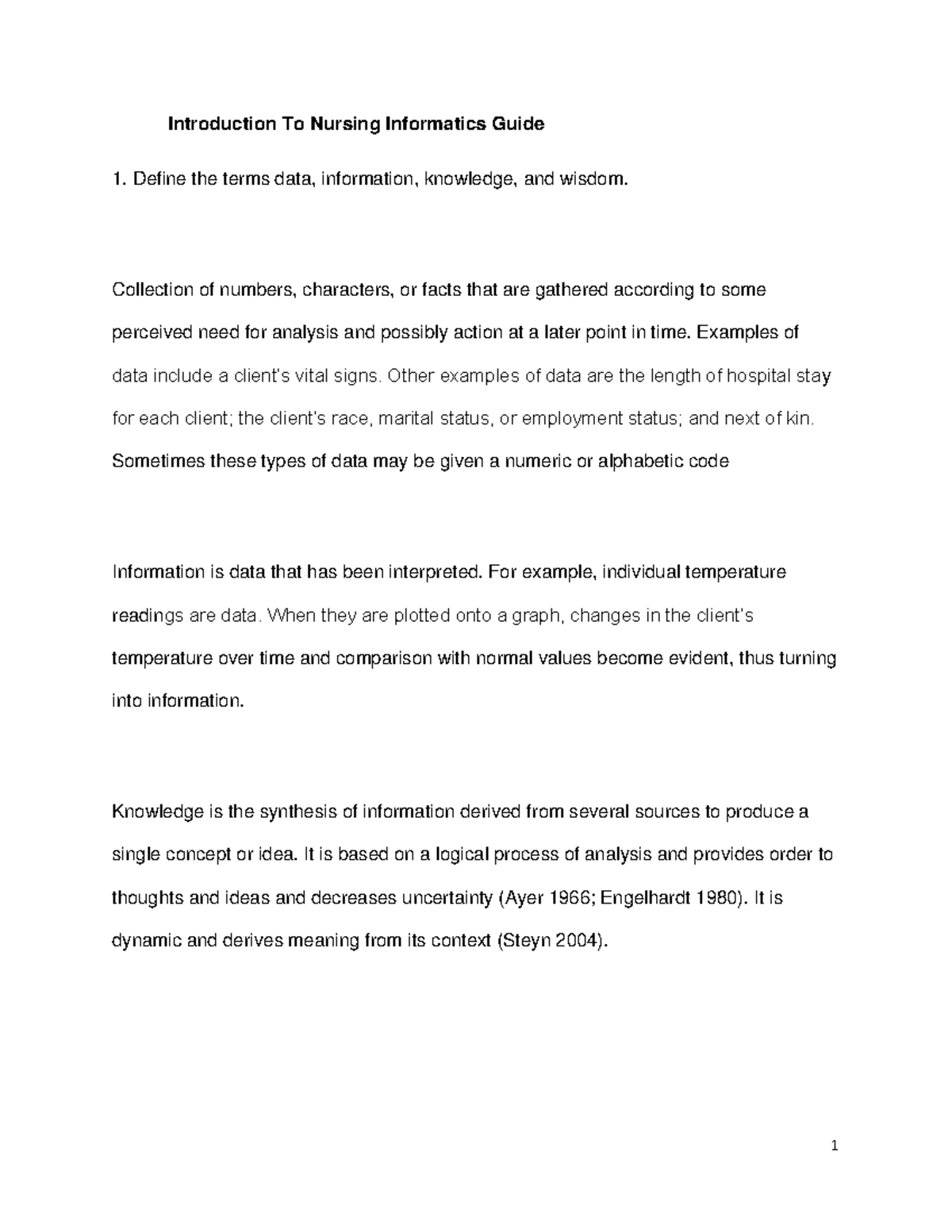 Introduction To Nursing Informatics Guide - Collection of numbers ...