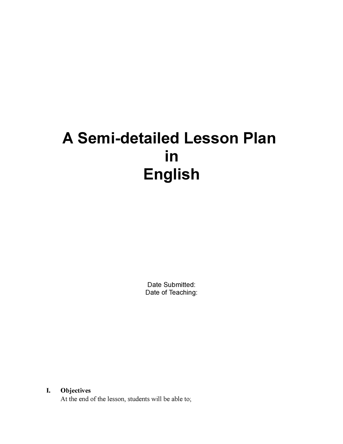 Kinds OF Sentence Structure Semi-Detailed Lesson Plan - A Semi-detailed ...