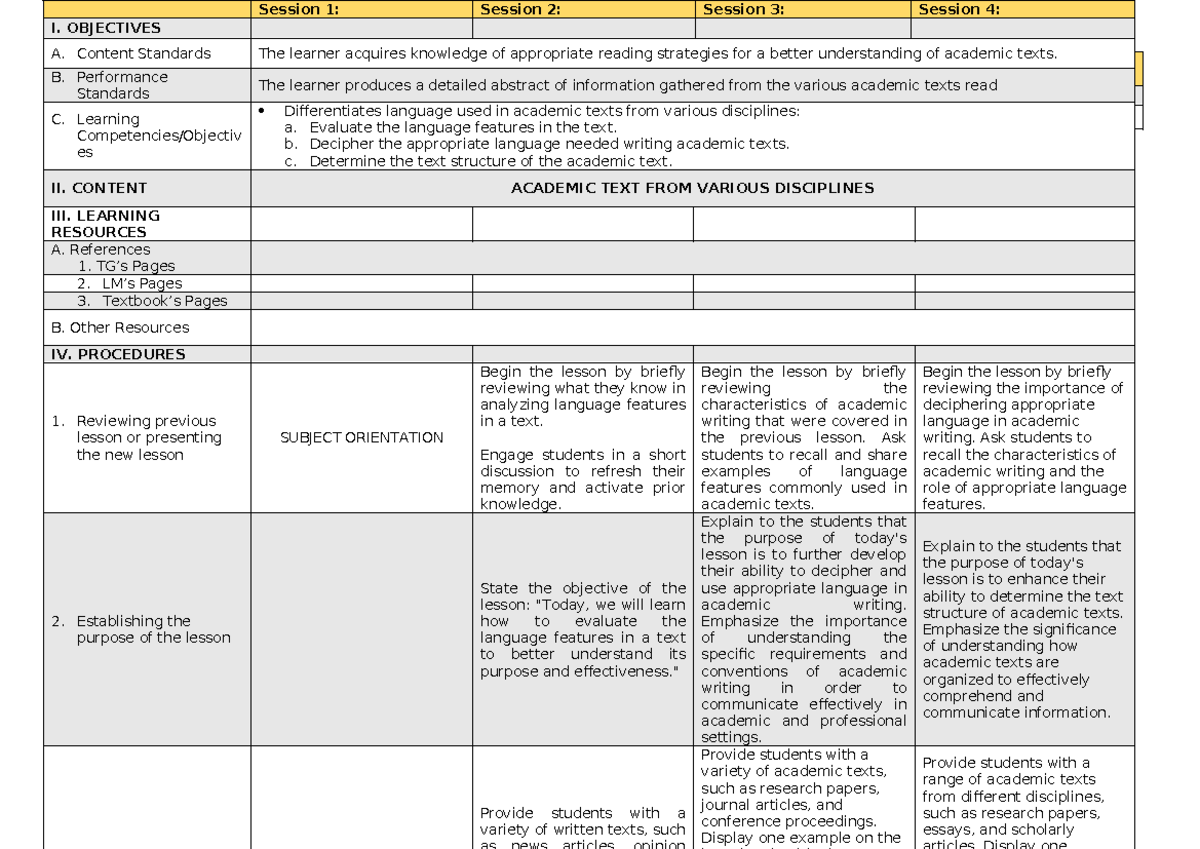 EAPP Quarter 3 WEEK1 - Daily Lesson Log - DAILY LESSON LOG Department ...