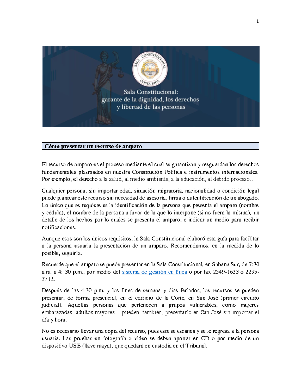 Gua para presentar un recurso de amparo 1 - 1 Cómo presentar un recurso ...