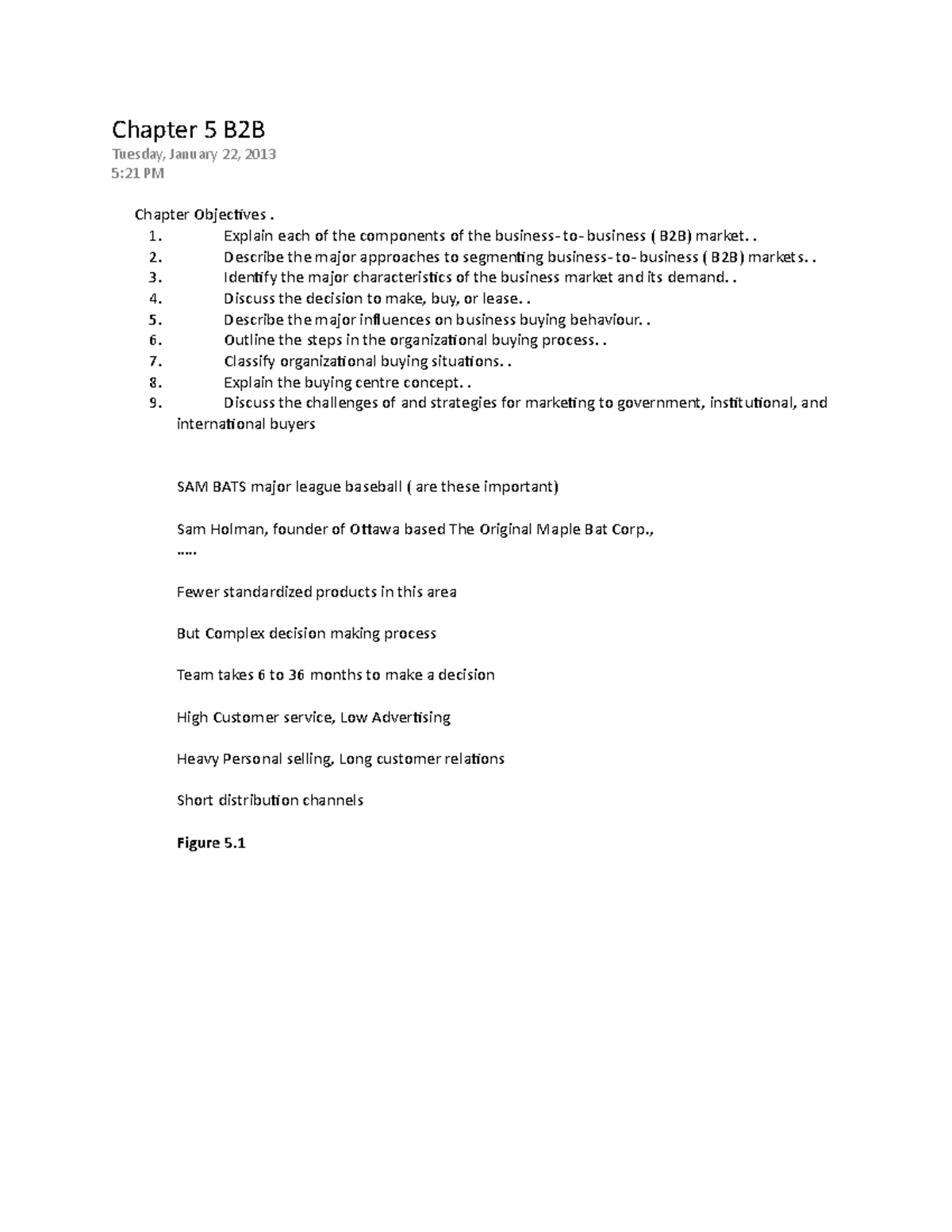 Chapter 5 Business to Business - Chapter 5 B2B Tuesday, January 22 ...