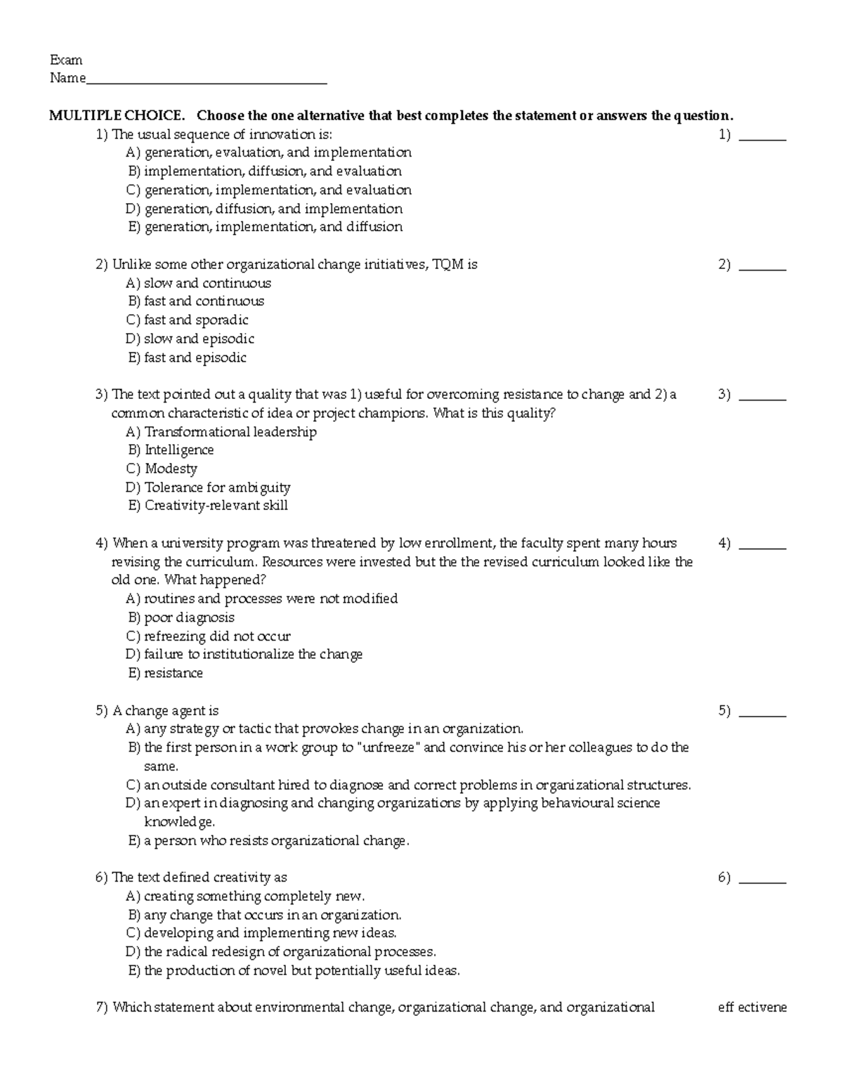 C16 - c16 - Exam Name___________________________________ MULTIPLE ...