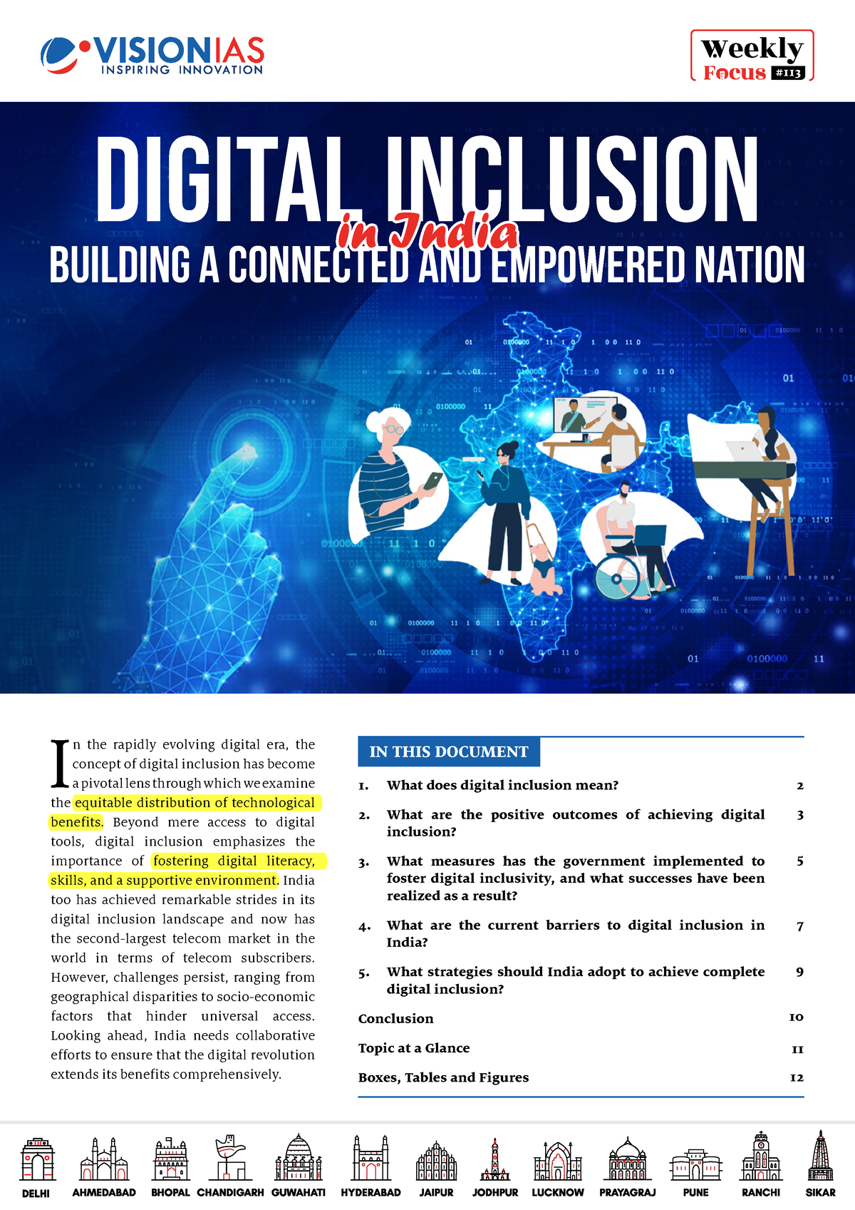 Vision IAS Weekly Focus January 2024 Digital Inclusion in India ...