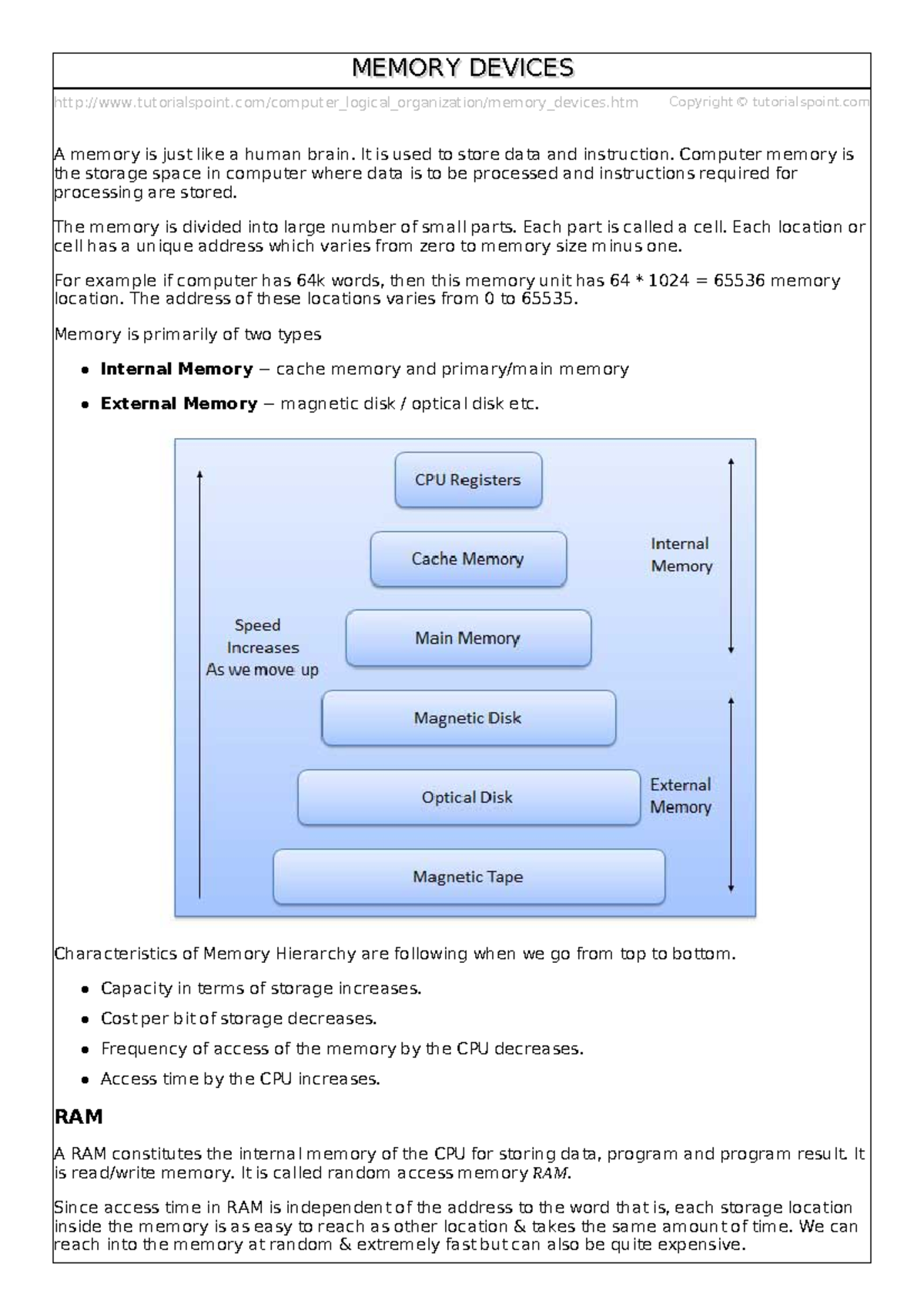 Memory Notes 1 240409 102815 - tutorialspoint/computer_logical ...