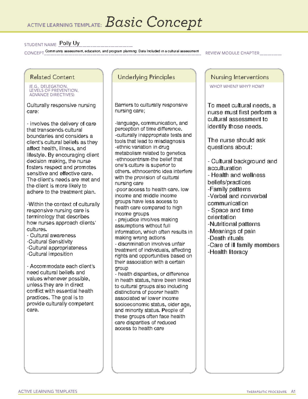 Ati Basic Concept Template Nutrition