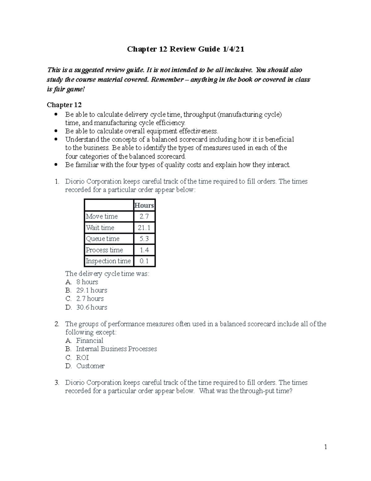 Chapter 12 Review Guide - Chapter 12 Review Guide 1/4/ This Is A ...