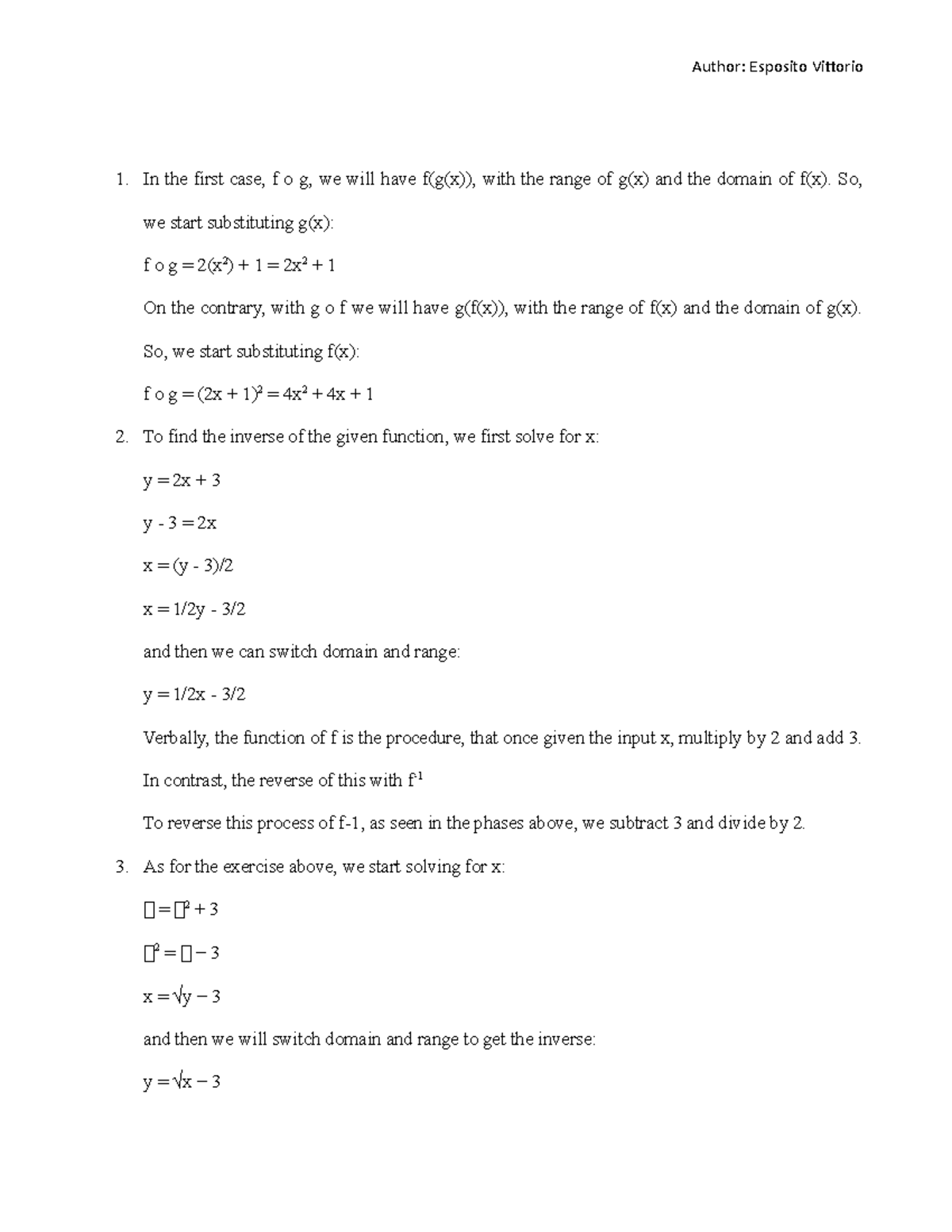 Written Assignment Unit 4 - Author: Esposito Vittorio In the first case ...