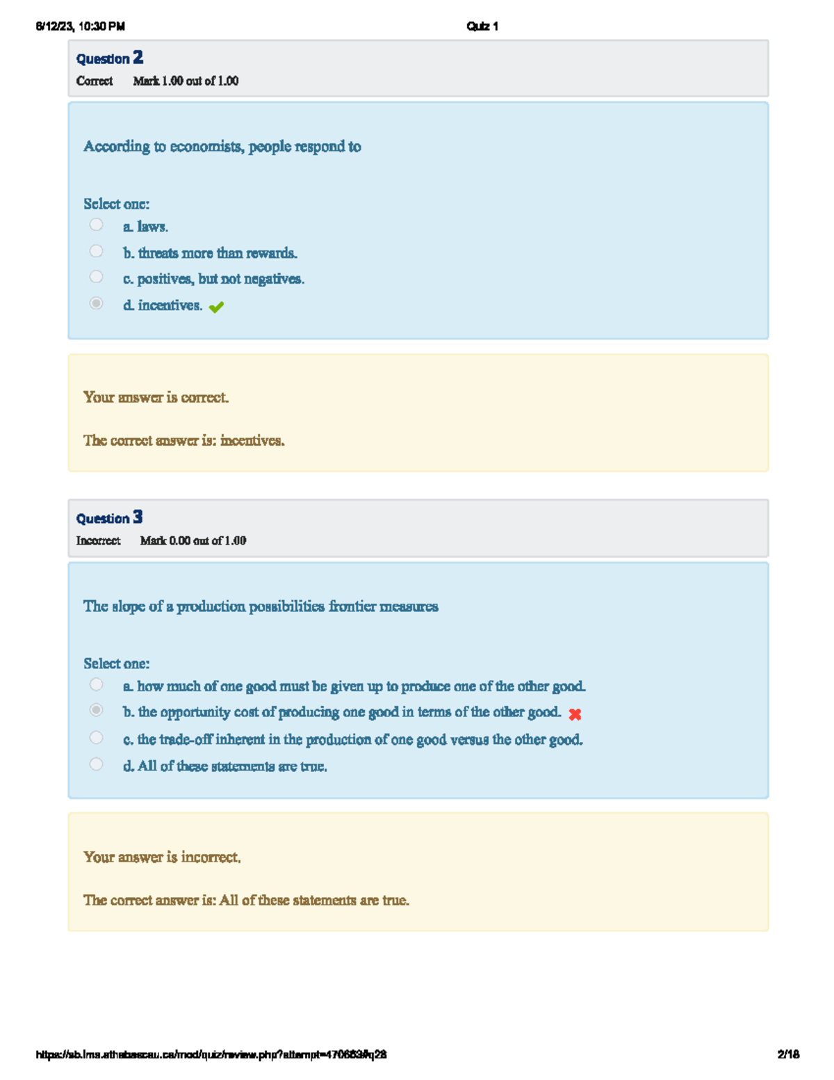 Quiz 1 Microeconomics - Unit 1 Quiz - Econ 247 - Studocu