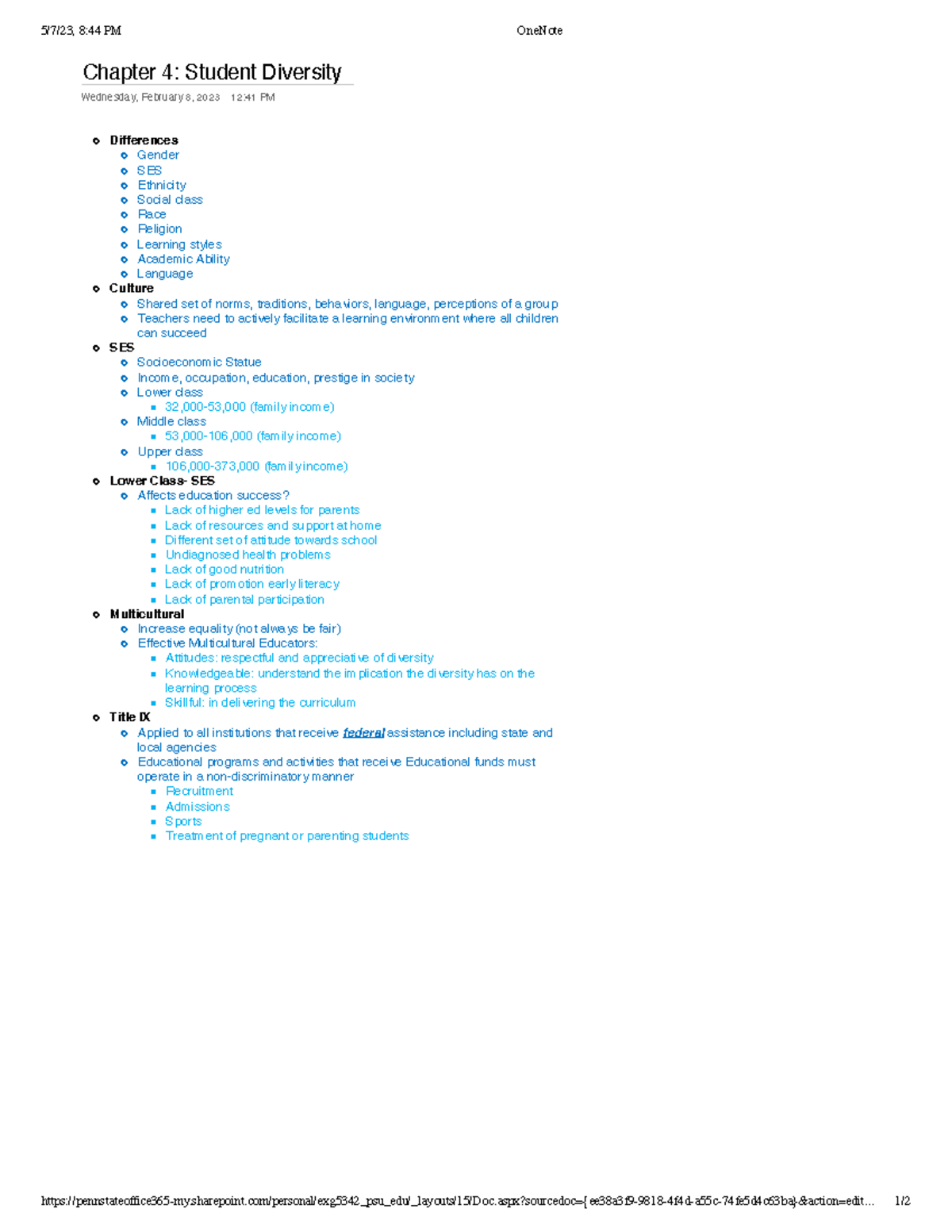 Chapter 4 - Professor Pearson - 5/7/23, 8:44 PM OneNote - Studocu