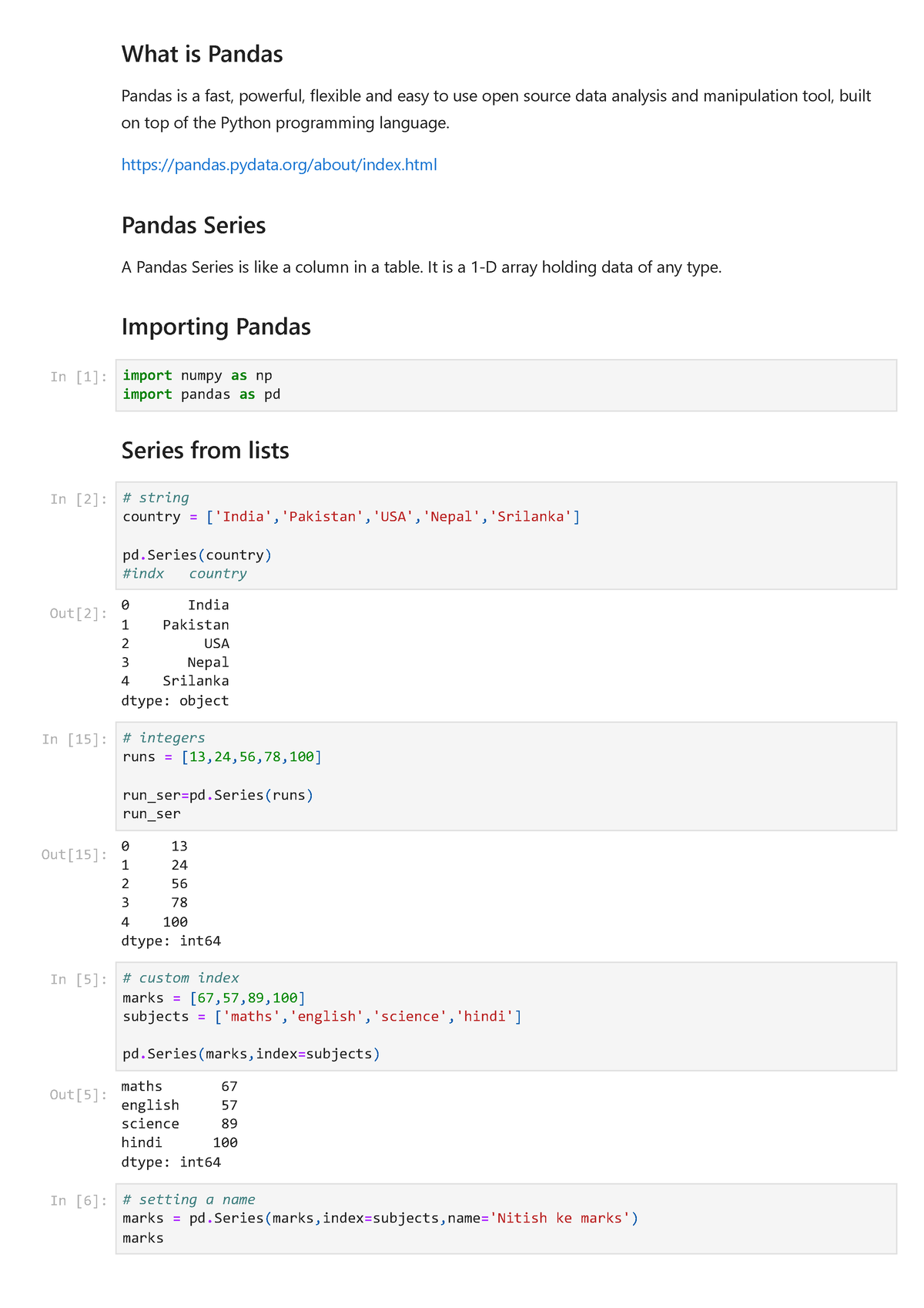 Pd Series 1 - Pandas - What Is Pandas Pandas Is A Fast, Powerful ...