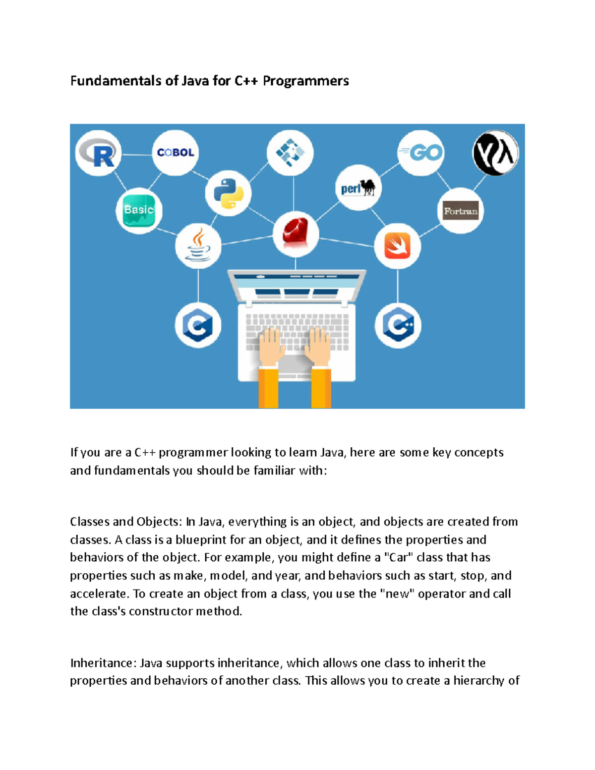 Fundamentals of Java for C++ Programmers - A class is a blueprint for ...