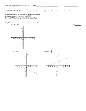 Ch04quiz+ans - Chapter 4: Linear Regression with One Regressor Multiple ...