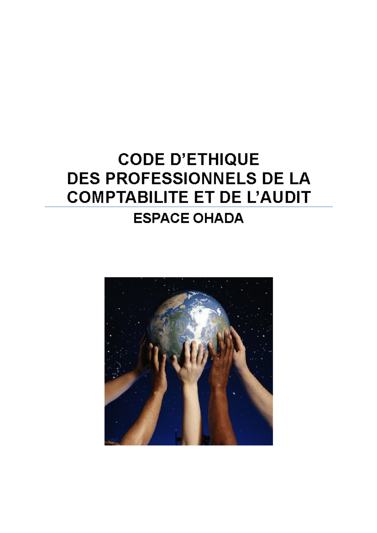 Ohada Code Déthique Des Professionnels De La Comptabilité Et De Laudit ...