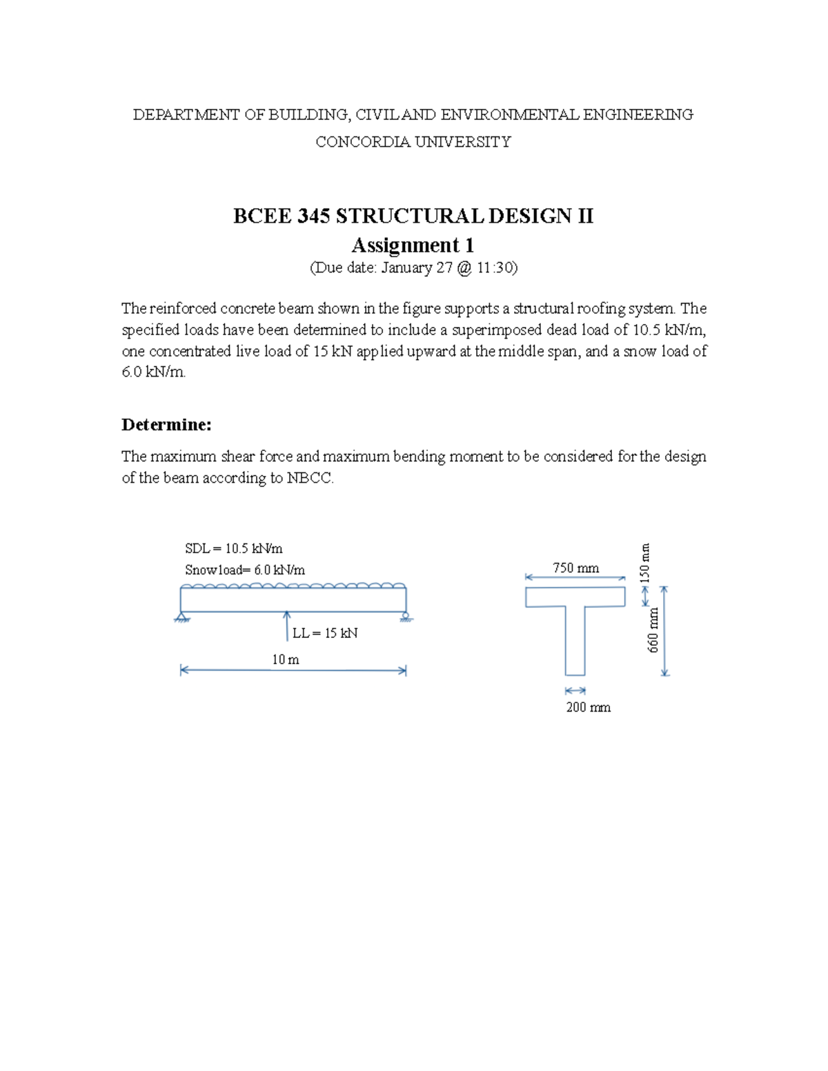 Assignment 1 - DEPARTMENT OF BUILDING, CIVIL AND ENVIRONMENTAL ...