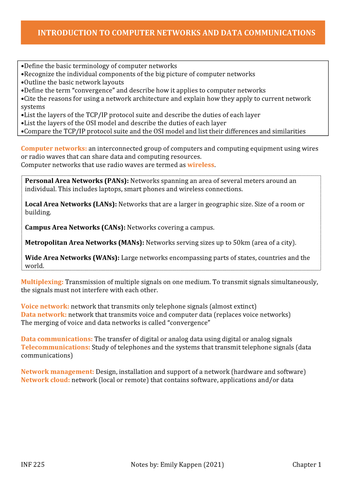 Chapter 1 Introduction To Computer Networks And Data Communications ...