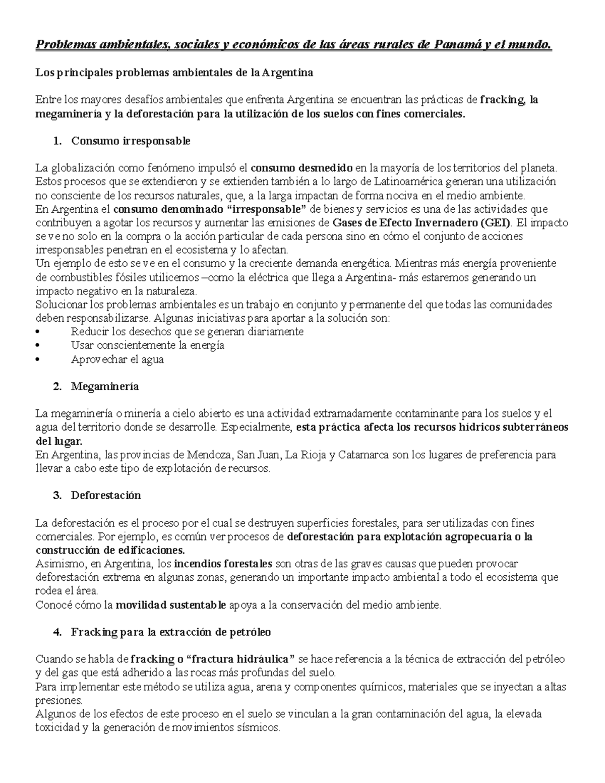 Problemas ambientales sociale y economicos argentina - Problemas ...