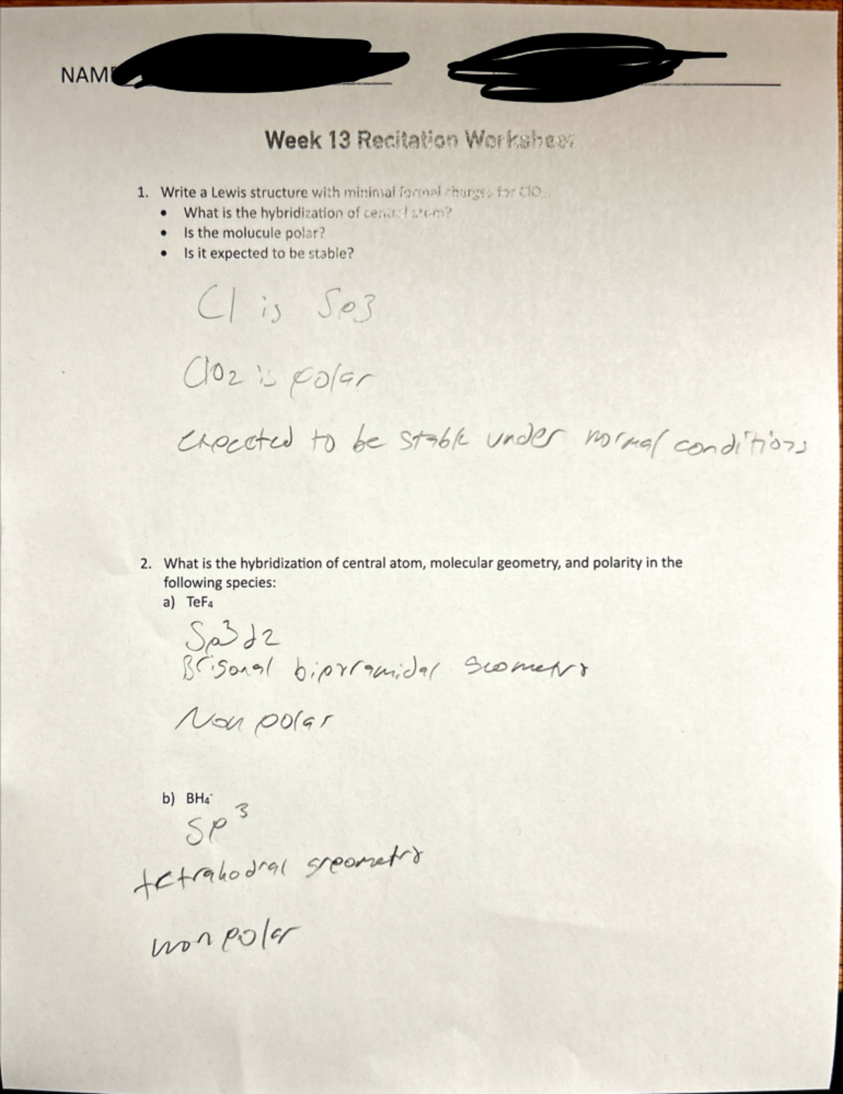 Week 13 - CHEM1040 - Studocu