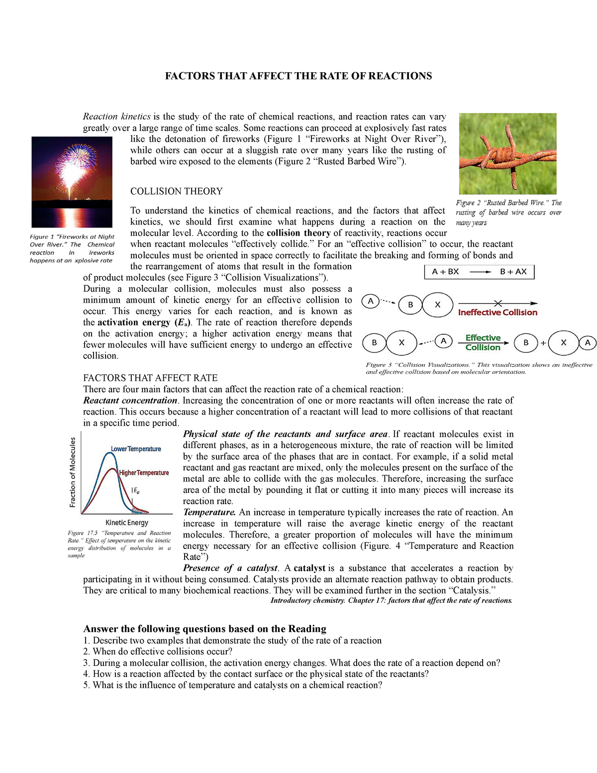 Factors THAT Affect THE RATE OF Reactions FACTORS THAT AFFECT THE 