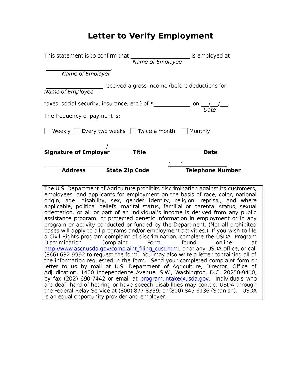 Employment verification letter 01 - Letter to Verify Employment This ...