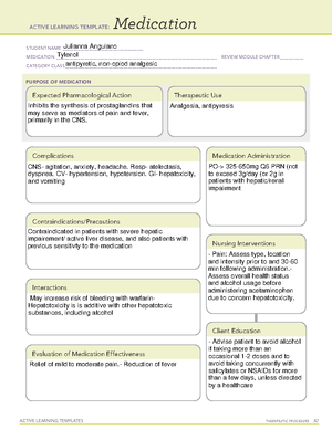 Ferrous sulfate Medication template ATI - ACTIVE LEARNING TEMPLATES ...