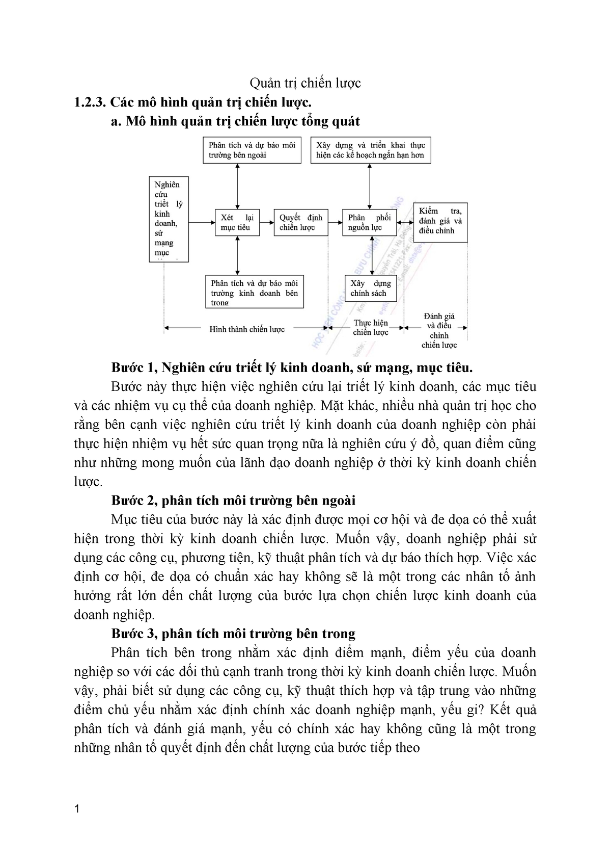 Quản Trị Chiến Lược Ddx Quản Trị Chiến Lược 1 2 Các Mô Hình Quản