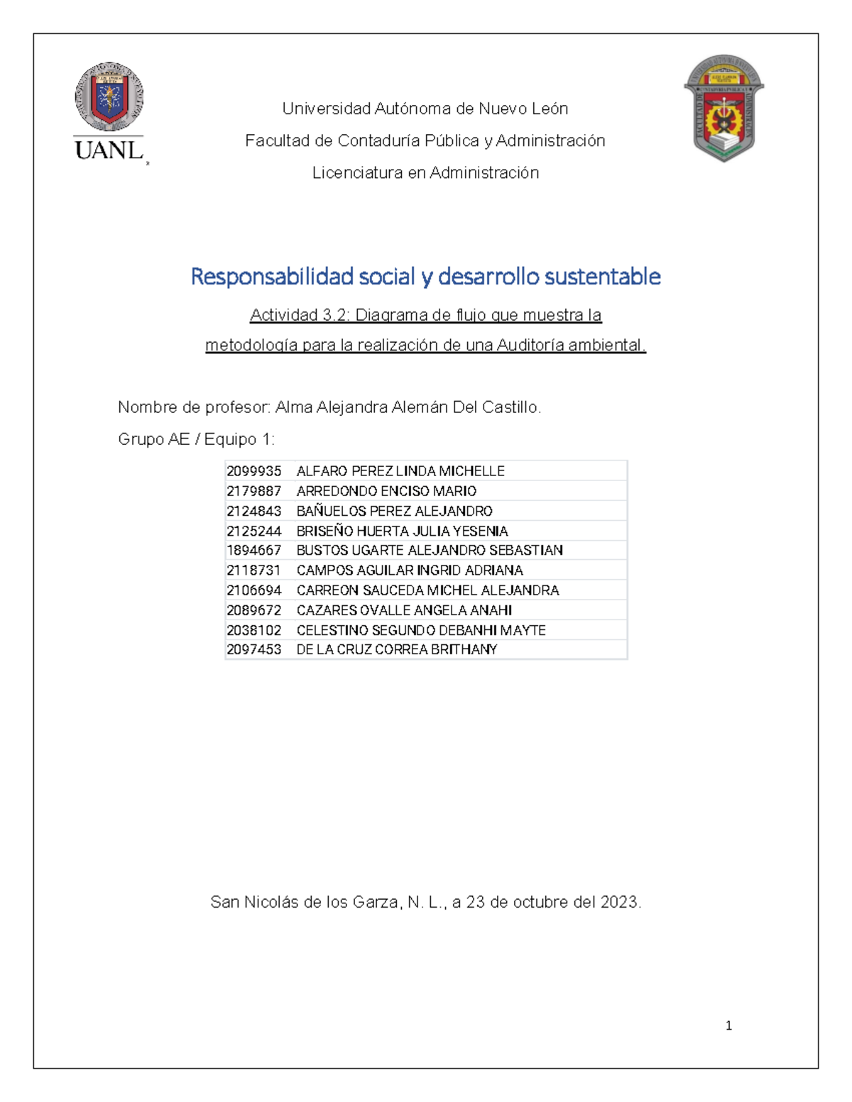 Equipo 1 Act3 - Actividad 3.2 - Universidad Autónoma de Nuevo León ...