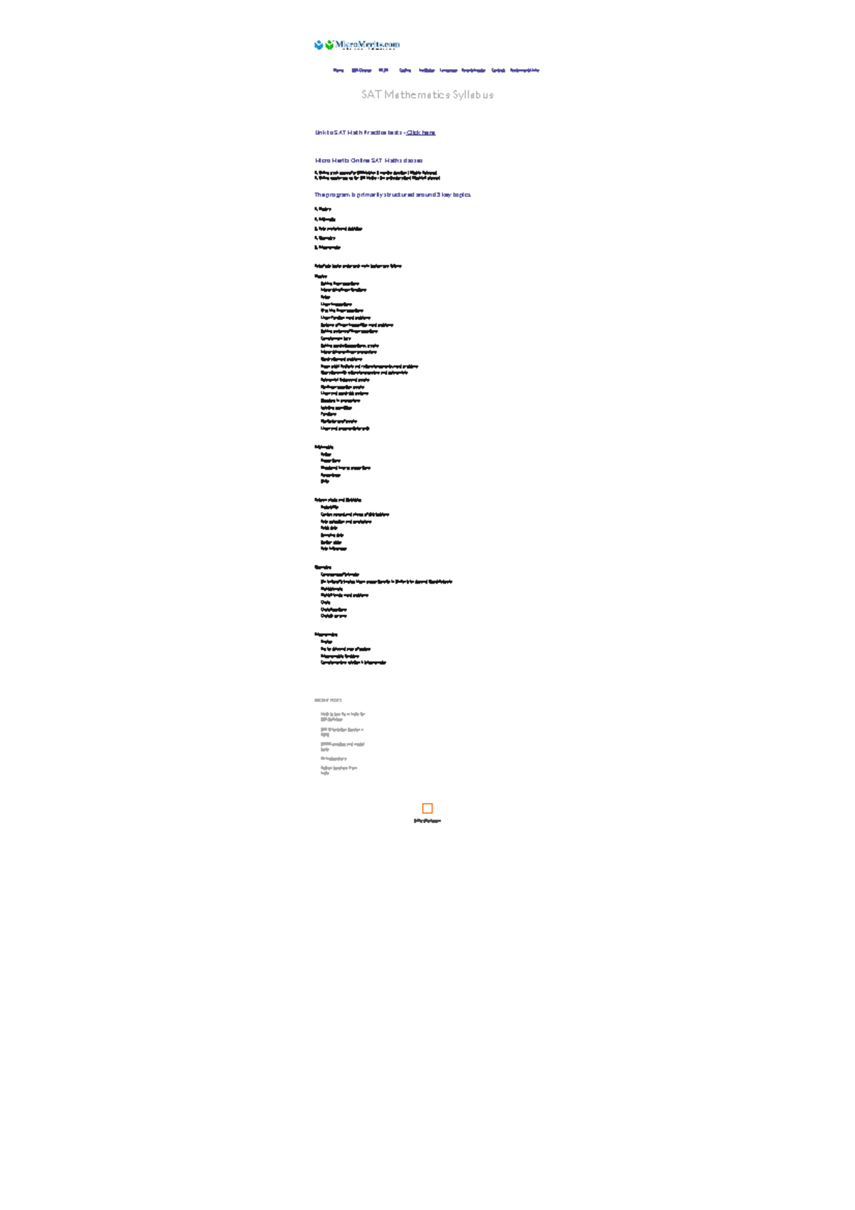 SAT Mathematics Syllabus – Micro Merits Online classes Practice Tests ...