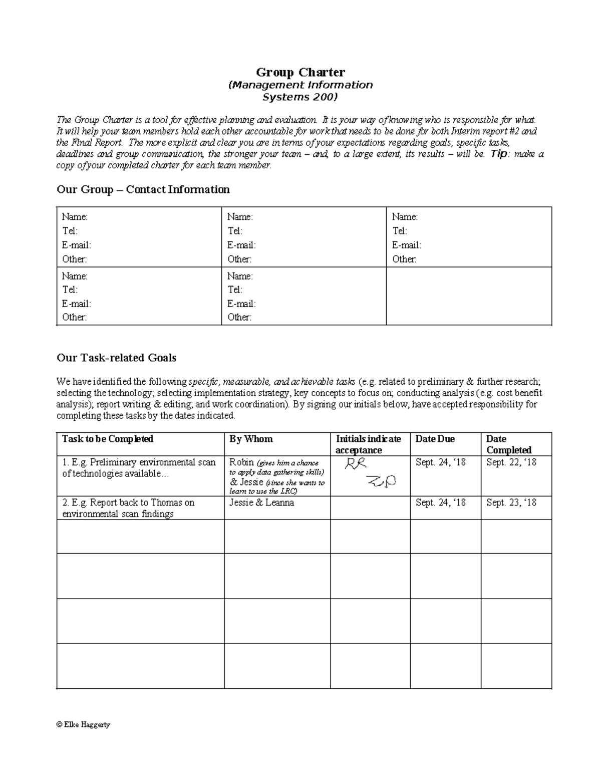 MSYS200-Group Charter - © Elke Haggerty Group Charter (Management ...