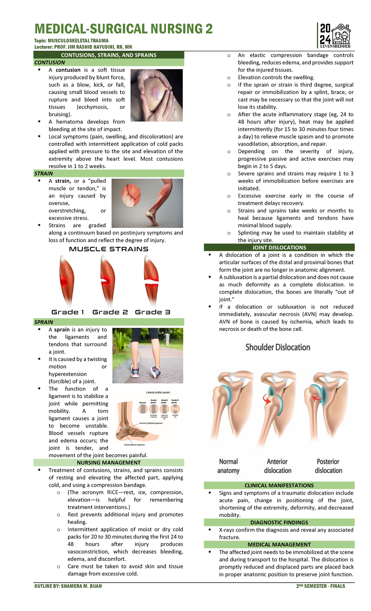 Trauma - MEDICAL-SURGICAL NURSING 2 Topic: MUSCULOSKELETAL TRAUMA ...