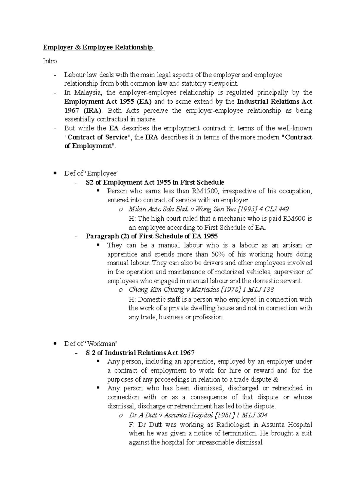 Employer & Employee Relationship ULB 2612 - Employer Employee ...