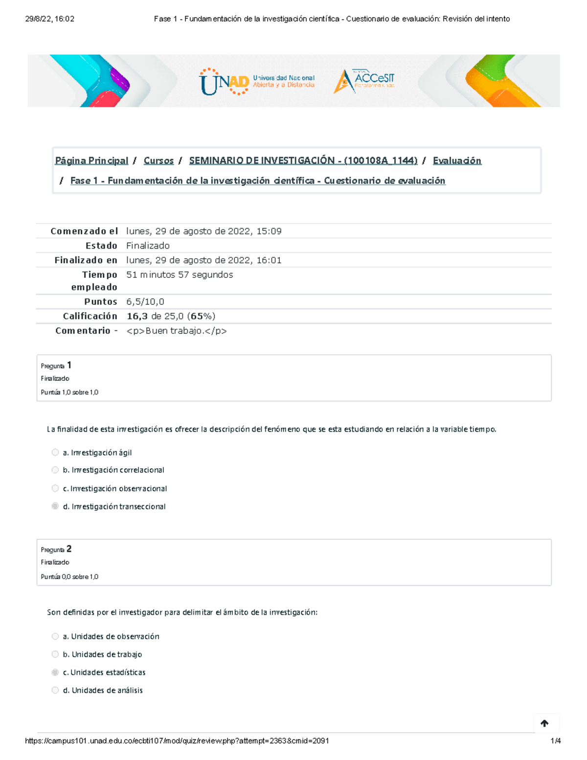 Fase 1 - Fundamentación De La Investigación Científica - Cuestionario ...