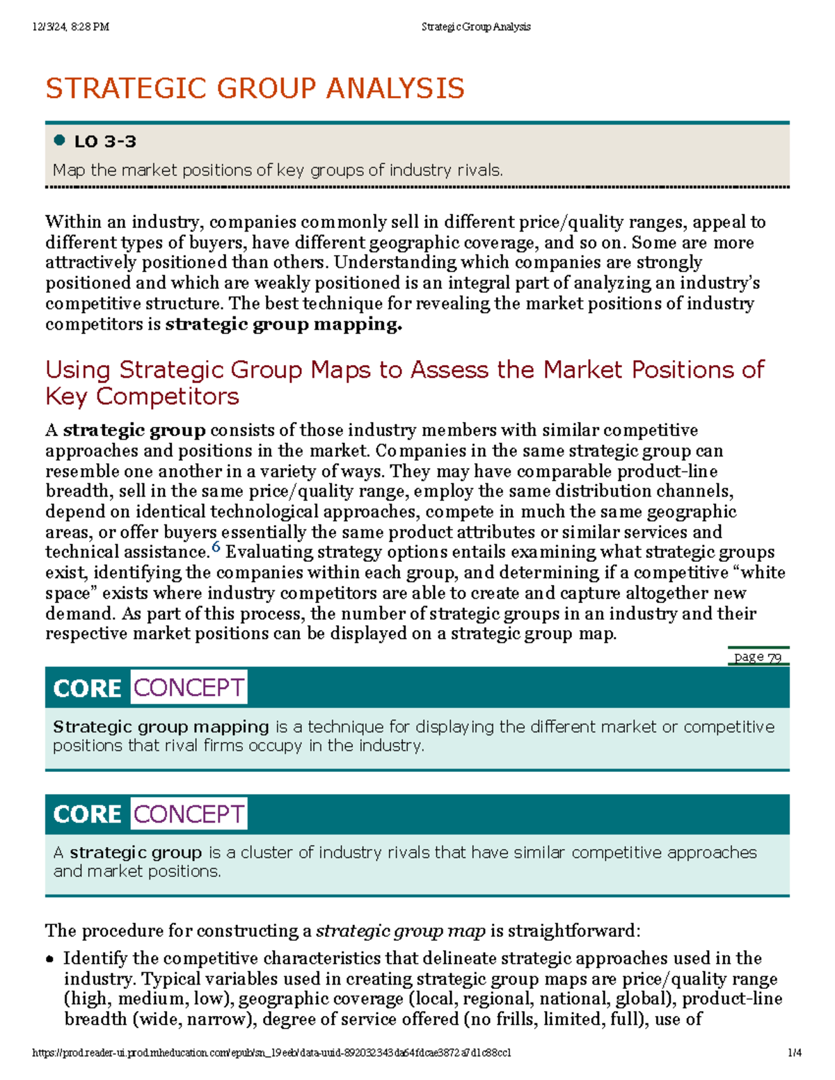 Group map - page 79 STRATEGIC GROUP ANALYSIS • LO 3- Map the market ...