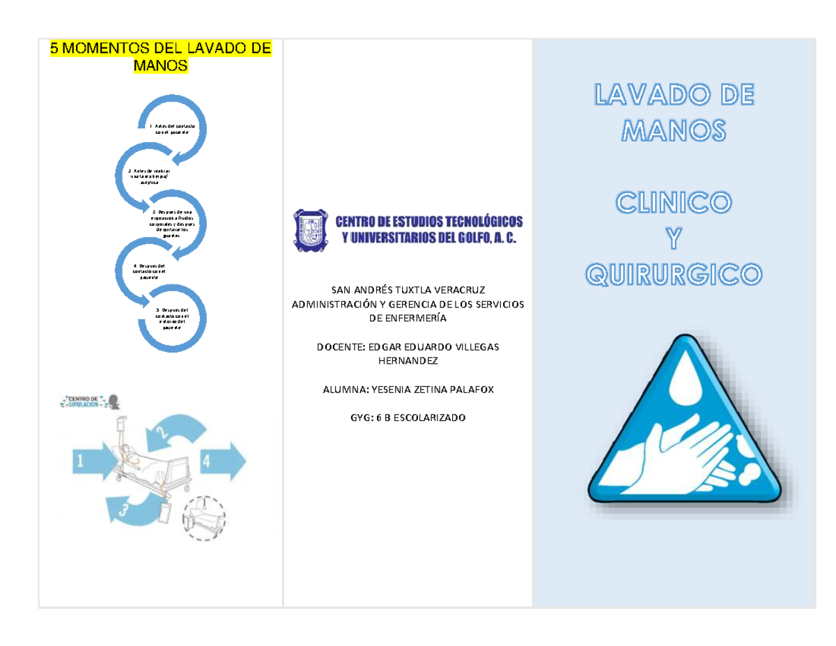 Lavado DE MANO, Yesenia Zetina 6B - 5 MOMENTOS DEL LAVADO DE MANOS SAN ...
