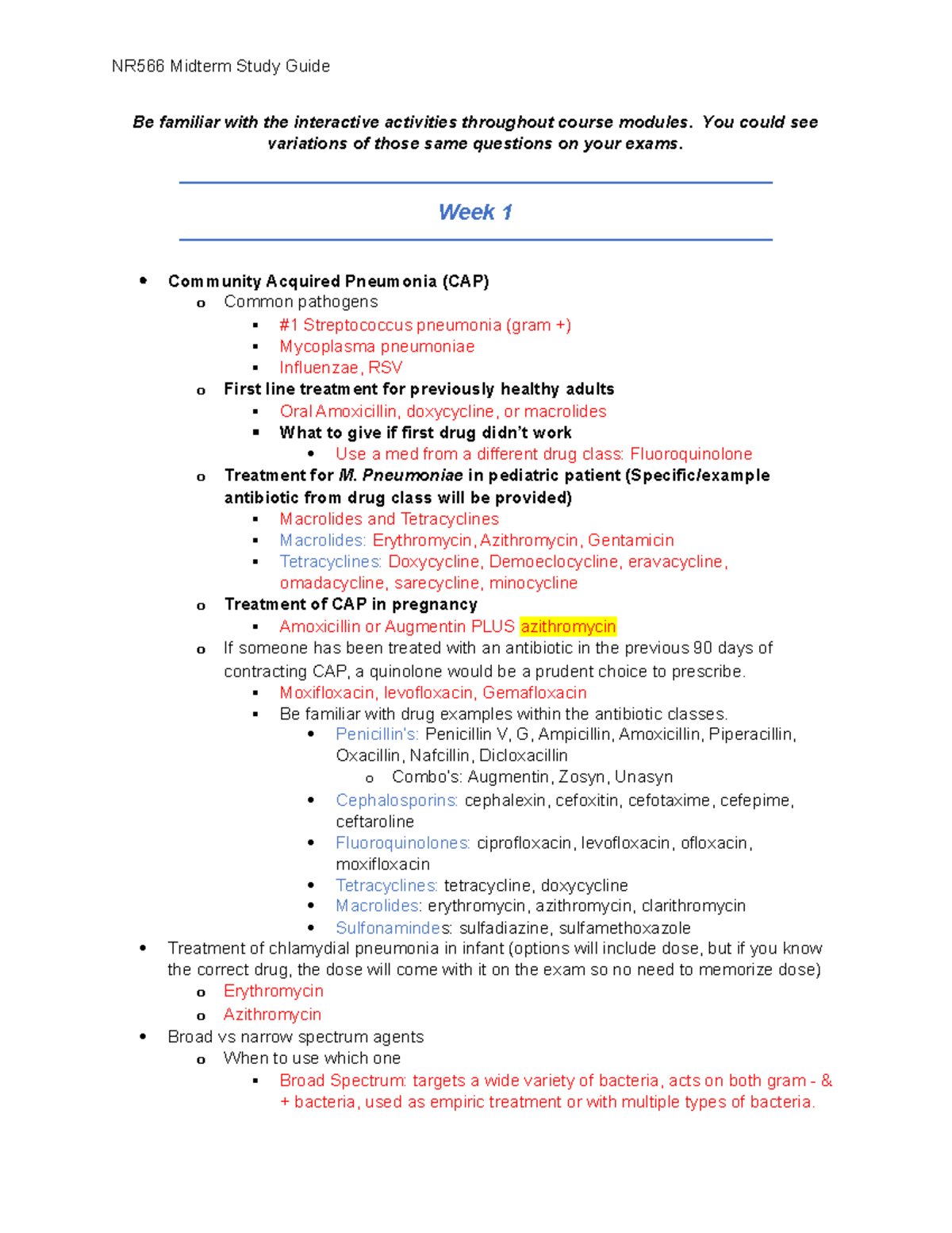 NR566 Midterm Study Guide Updated 071223-1 - Be Familiar With The ...