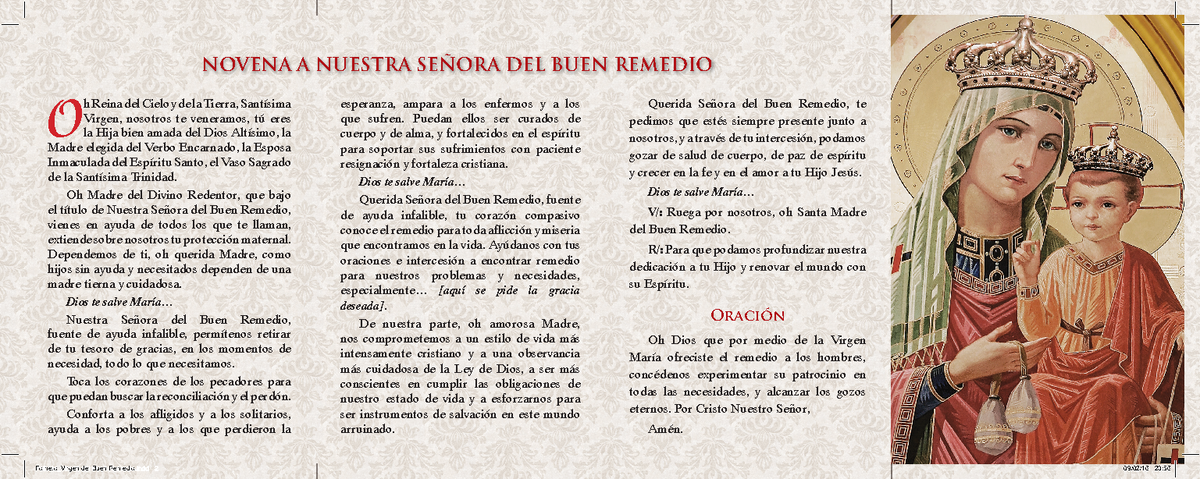 Novena a Nuestra Senora del Buen Remedio NOVENA A NUESTRA SEÑORA DEL BUEN REMEDIO Querida