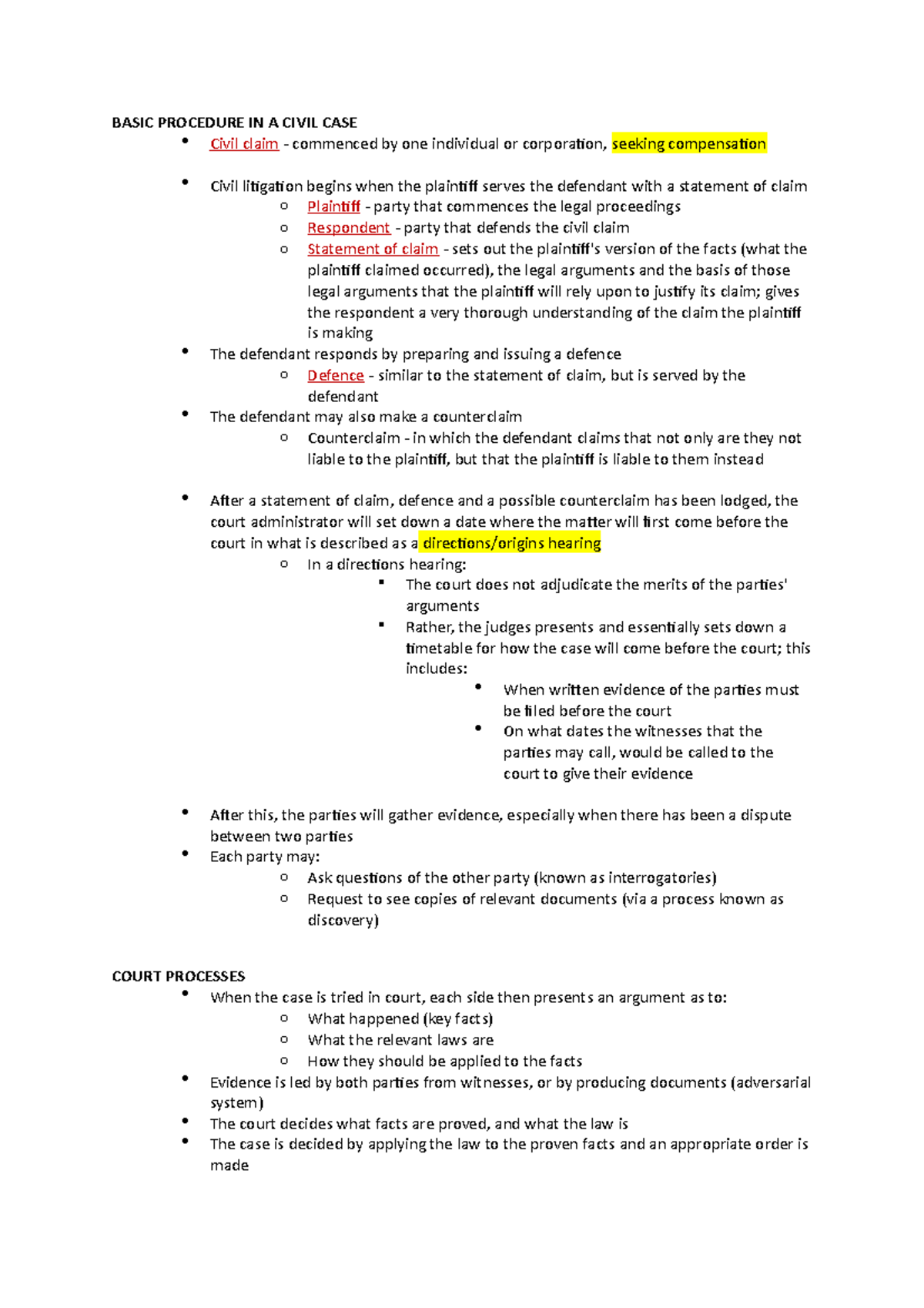 court-procedures-basic-procedure-in-a-civil-case-civil-claim