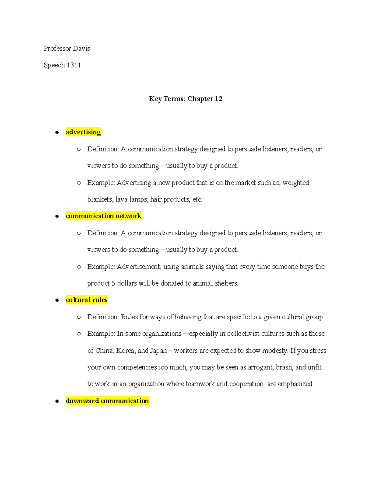 key-terms-chapter-12-professor-davis-speech-1311-key-terms-chapter