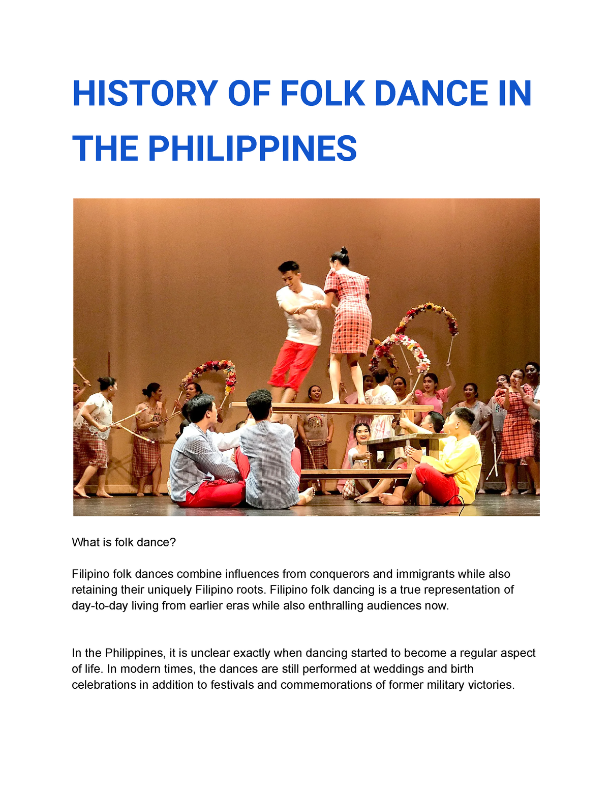 research project on the history of dance in the philippines